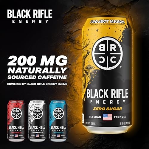 Black Rifle Energy Project Mango Zero Sugar Energy Drink, 200mg Caffeine, 16 Fl Oz Can (Pack of 12) thumbnail