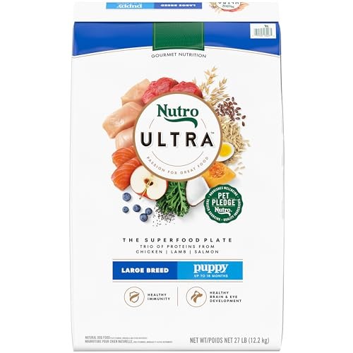 Nutro Ultra Large Breed Puppy Dry Dog Food  Chicken  Lamb and Salmon Protein Trio  27 Lb Bag