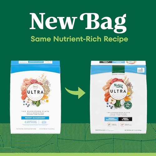 Nutro Ultra Adult Weight Management Dry Dog Food  Chicken  Lamb and Salmon Protein Trio  13 Lb Bag thumbnail