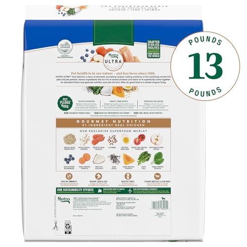 Nutro Ultra Adult Large Breed Dry Dog Food  Chicken  Lamb and Salmon Protein Trio  13 Lb Bag thumbnail