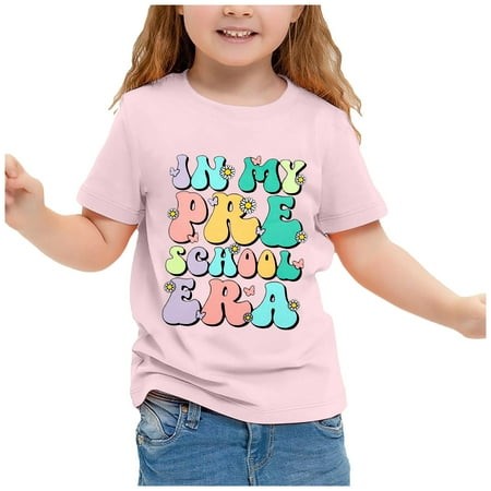 TSADFHJI Girls Shirts Size 14 16 Teen Fall Girls Shirts Size 7-8 Long Sleeve Print Shirt Kindergarten Shirts for Girls Kids Back to School T Shirt Chi