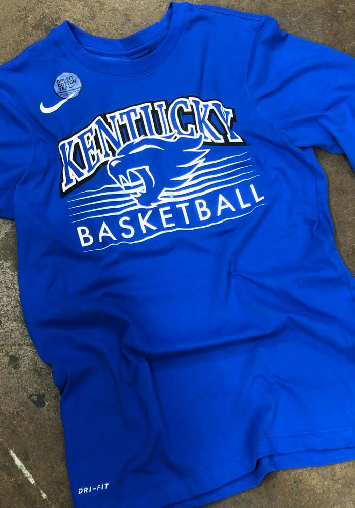 Nike Kentucky Wildcats Blue Basketball Long Sleeve T Shirt, Blue, 65% COTTON/35% POLYESTER, Size XL thumbnail