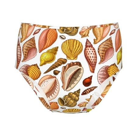 Girls Underwear  Conch Shells Print No.9021 Soft Breathable Cotton Girls Panties  Kids Stretch Cute Underwear Brief for Teen and Toddlers Girls