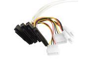 CHENYANG Slim Line SAS 4.0 SFF-8654 4i 38pin Host to 4 SFF-8482 SAS 29pin Target Hard Disk Fanout Raid Cable 50cm