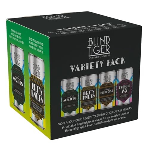 Blind Tiger Variety Pack II - Non-Alcoholic Cocktail - Award-Winning Crafted Refreshment - Ready to Drink or Mix - 8.4oz per Can