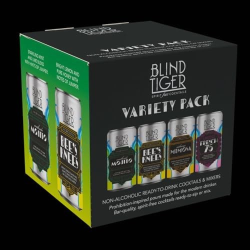 Blind Tiger Variety Pack II - Non-Alcoholic Cocktail - Award-Winning Crafted Refreshment - Ready to Drink or Mix - 8.4oz per Can thumbnail