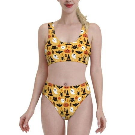 Tankini Swimsuits for Women 2024 - Halloween Ghost Pumpkin Womens Tankini Bathing Suits for Women