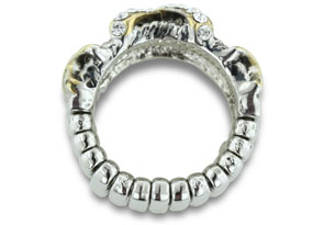 Silver Tone Stretch Twisted Cable Ring W/ Crystal Studded X Accent, Size 7 by SuperJeweler thumbnail