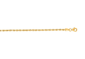 14K Yellow Gold (5.90 G) 2.50mm 16 Inch Solid Diamond Cut Rope Chain Necklace by SuperJeweler thumbnail