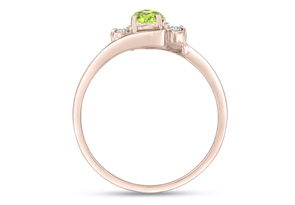 1/2 Carat Peridot & Diamond Ring in 14K Rose Gold (1.6 G), G/H by SuperJeweler thumbnail