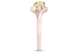 1/2 Carat Peridot & Diamond Ring in 14K Rose Gold (1.6 G), G/H by SuperJeweler thumbnail