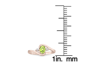 1/2 Carat Peridot & Diamond Ring in 14K Rose Gold (1.6 G), G/H by SuperJeweler thumbnail