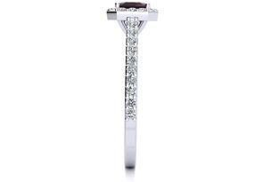 1.5 Carat Garnet & Halo Diamond Ring in 14K White Gold (2.8 G), H/I by SuperJeweler thumbnail
