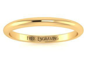 10K Yellow Gold (1.8 G) 2MM Heavy Comfort Fit Ladies & Men's Wedding Band, Size 4, Free Engraving by SuperJeweler thumbnail