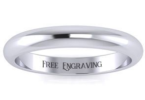 Platinum 3MM Heavy Ladies & Men's Wedding Band, Size 11, Free Engraving by SuperJeweler thumbnail