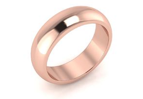 10K Rose Gold (5.6 G) 6MM Heavy Ladies & Men's Wedding Band, Size 10, Free Engraving by SuperJeweler thumbnail