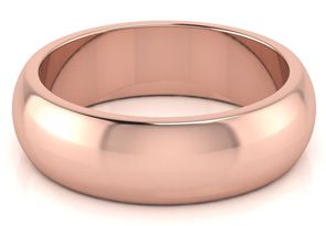 10K Rose Gold (5.6 G) 6MM Heavy Ladies & Men's Wedding Band, Size 10, Free Engraving by SuperJeweler thumbnail