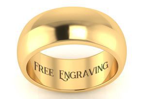 10K Yellow Gold (5.9 G) 8MM Heavy Ladies & Men's Wedding Band, Size 5, Free Engraving by SuperJeweler thumbnail