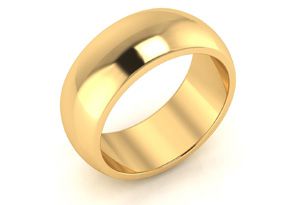 10K Yellow Gold (9.3 G) 8MM Comfort Fit Ladies & Men's Wedding Band, Size 13, Free Engraving by SuperJeweler thumbnail