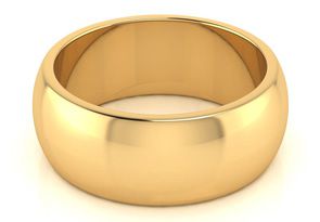 10K Yellow Gold (9.3 G) 8MM Comfort Fit Ladies & Men's Wedding Band, Size 13, Free Engraving by SuperJeweler thumbnail