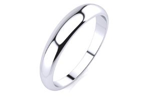 18K White Gold (3.3 G) 4MM Heavy Tapered Ladies & Men's Wedding Band, Size 8, Free Engraving by SuperJeweler thumbnail