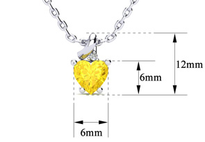 1/2 Carat Citrine & Diamond Heart Necklace in 10k White Gold (2 G), I/J, 18 Inch Chain by SuperJeweler thumbnail