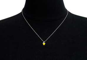1/2 Carat Citrine & Diamond Heart Necklace in 10k White Gold (2 G), I/J, 18 Inch Chain by SuperJeweler thumbnail