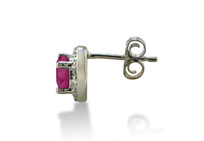 1 Carat Ruby Diamond Earrings, White Gold (1.5 G),  by SuperJeweler thumbnail