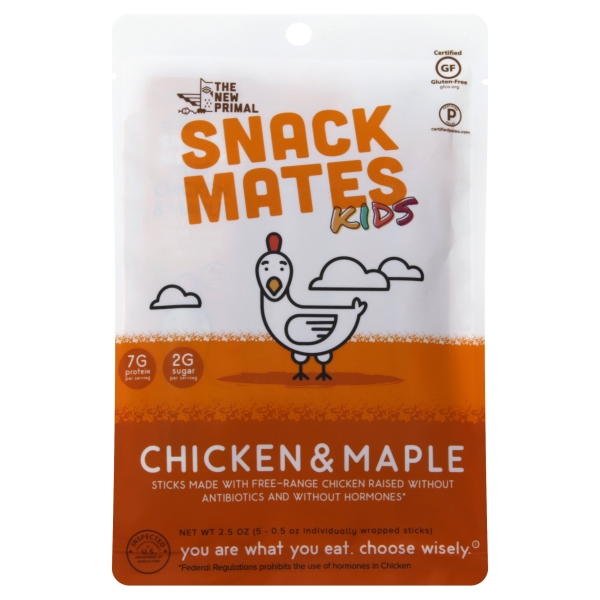 The New Primal Snack Mates Chicken & Maple Mini Meat Sticks - 2.5oz/5ct