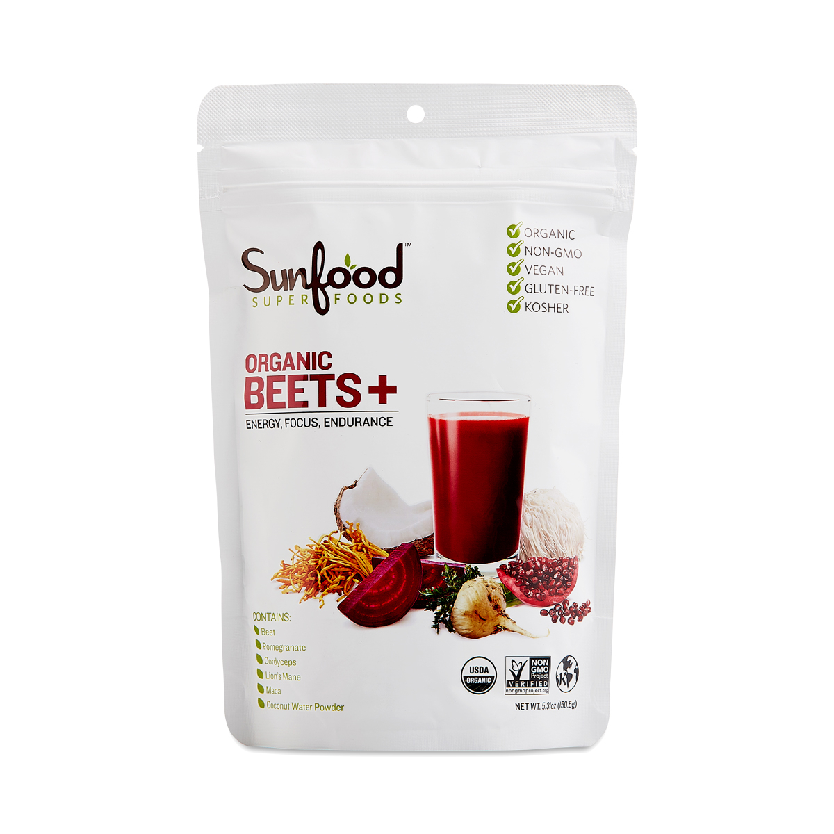 FODMAPs, Gluten & More Sunfood Superfoods Beets + Mushrooms Organic