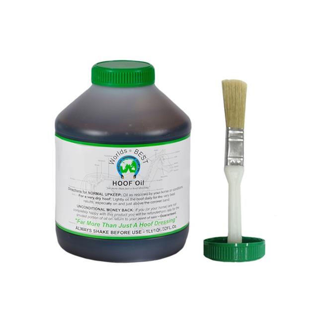 Worlds Best Hoof Oil Bush in Lid Year Round Dressing Grease Horse Pony Stable 1lt