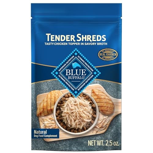 Blue Buffalo Tender Shreds Chicken Toppers  Dog Food  Chicken  2.5oz. Pouch