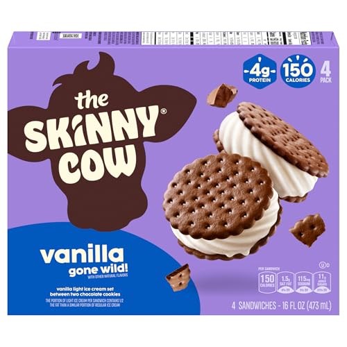 Skinny Cow Vanilla Gone Wild Ice Cream Sandwiches, 4 Count