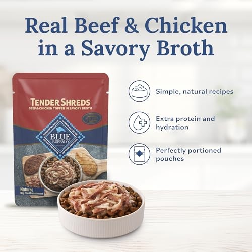 Blue Buffalo Tender Shreds Toppers  Dog Food  Beef & Chicken  2.5oz. Pouch thumbnail