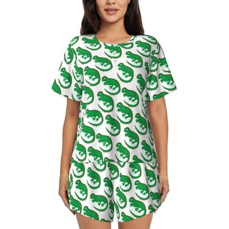 Women S Pajama Sets - Cute Lizard No.20198 Summer Pajamas for Women Set Short Sleeve Sleepwear PJ Sets