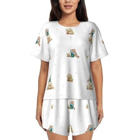 Women S Pajama Sets - Cute Rabbit No.20140 Summer Pajamas for Women Set Short Sleeve Sleepwear PJ Sets