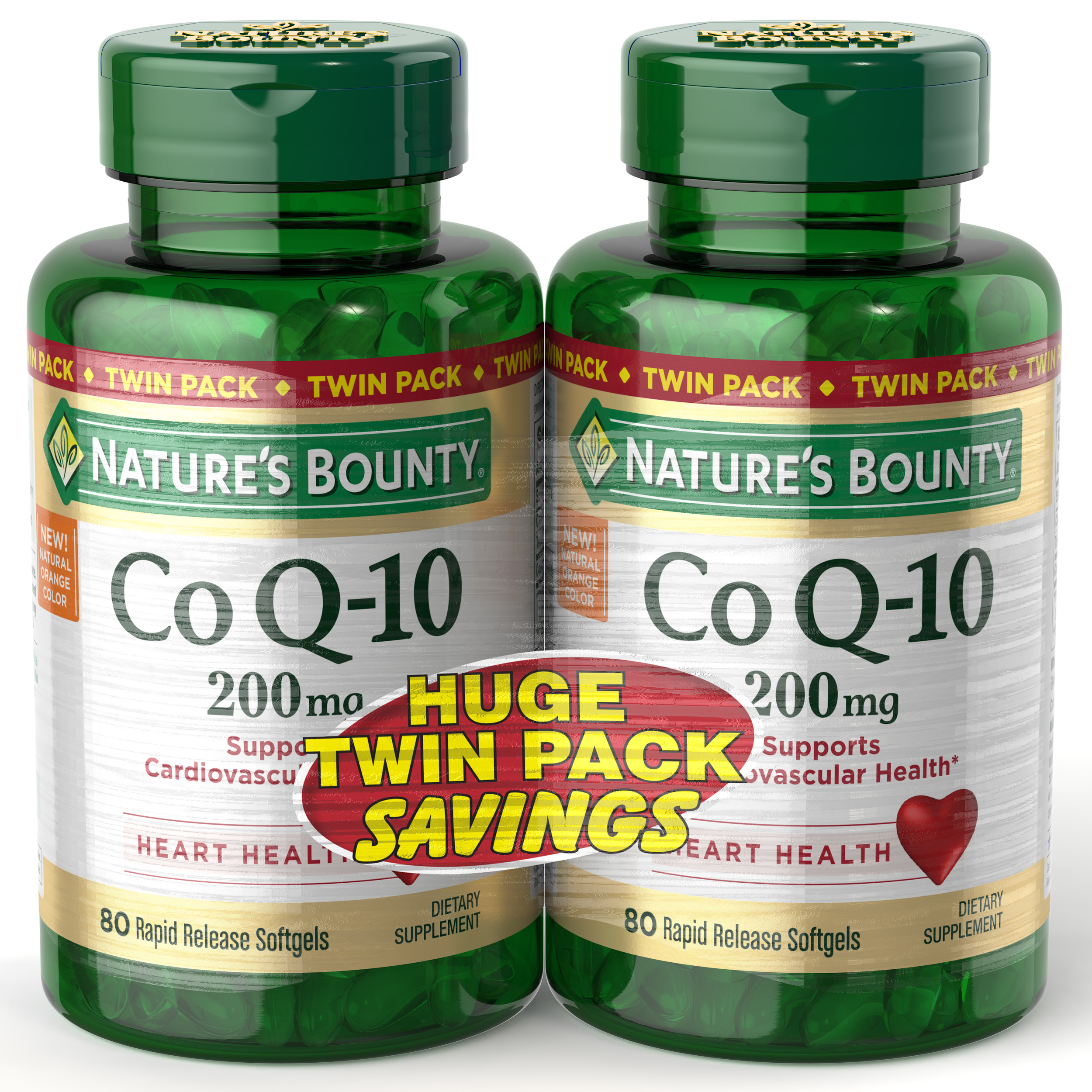 Nature's Bounty, Co Q-10 Twin Pack, 200 Mcg, 80 + 80 Softgels