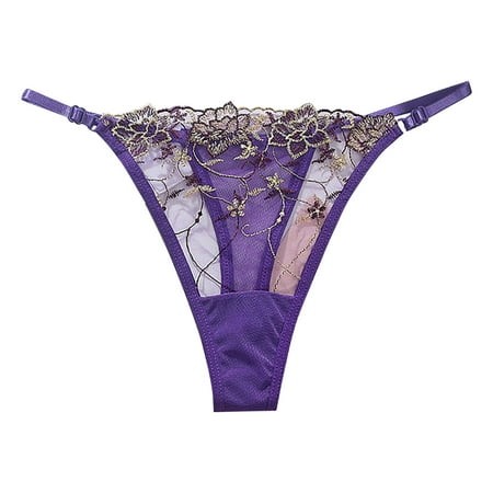 Womens Large Sizey Barely There Bras for Women 4742 Womens Embroidered Hollow Mesh Athletic Panties for Girls Seductive Womens Thong Panties