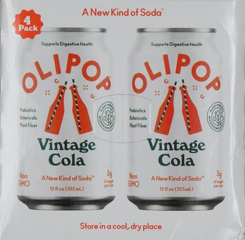 Olipop Prebiotic Soda, Vintage Cola 4 Cans (12 Fl Oz Each) thumbnail