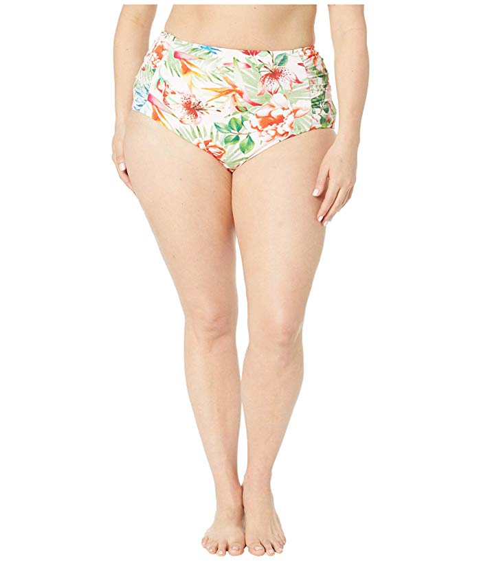 Lucky Brand Women's Swimwear Pink Size 2X Plus High Waist Hipster Floral 6662-9905-P - 2X