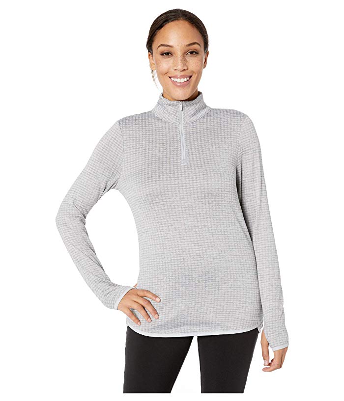 Jockey Circle Back 1/4 Zip Textured Fleece Pullover Top (Light Heather Grey L) Model: 9764