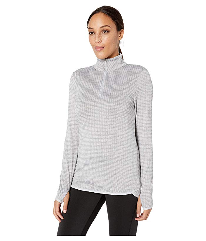 Jockey Circle Back 1/4 Zip Textured Fleece Pullover Top (Light Heather Grey L) Model: 9764 thumbnail