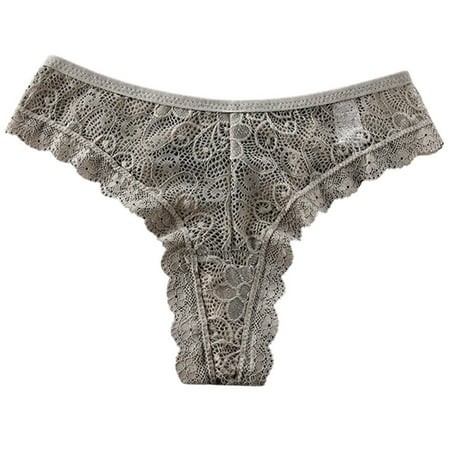 (2-Pack) Puawkoer Women Sy Lace Panties Cotton for Women Combo Women S Low Waistable Barely There Bras for Women 4742 Breathable Crotch Thong Briefs C