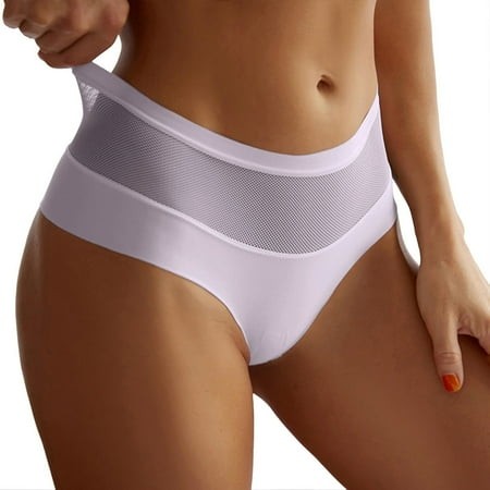 (2-Pack) Puawkoer Women Mesh Bow Embroidered Barely There Bras for Women 4742 Lace Transparent Stringy Women Underwear Lace Cotton Underwear Back Band
