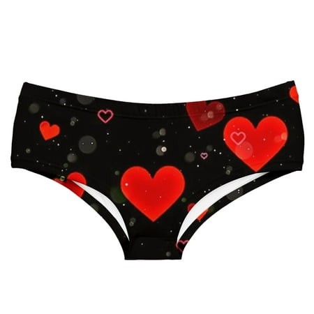 Red X-Large Women S Valentine S Day Heart Barely There Bras for Women 4742 Printed Seamless Breathable Low Running Underwear Women No Chafe Waist Unde