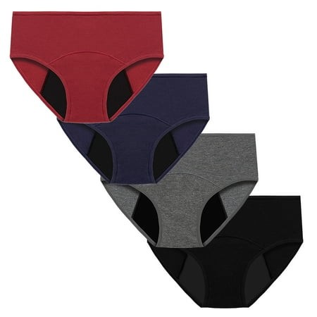 Multi-color Medium 4 Pieces Underpants Patchwork Barely There Bras for Women 4742 Color Underwear Panties Bikini Panties Women Pack Solid Womens Brief