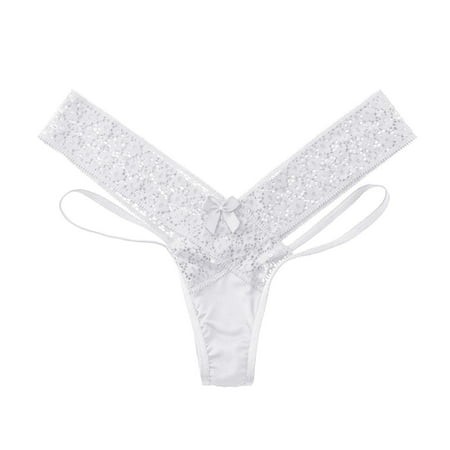 (2-Pack) Puawkoer Women Sexy Thin Strap Barely There Bras for Women 4742 Low Waist Lace Low Ladies Cotton Underwear Size 12 Waist Thong High Fork Athl