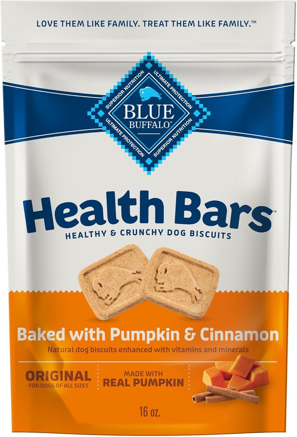 Blue Buffalo Health Bars Crunchy Dog Biscuits, Oven-Baked with Natural Ingredien