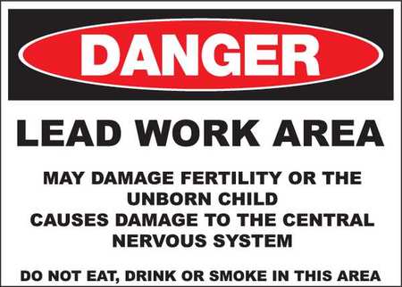 Danger Sign, 10 in H, 14 in W, Plastic, Rectangle, English, 2658