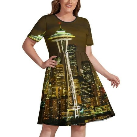 Fwc 0765 Space Needle Dress Women Dress Women S Summer Jumpsuit Evening Dress